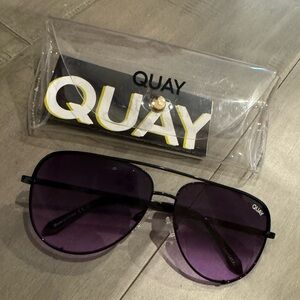 Quay Australia HIGH KEY Sunglasses Classic Oversized Aviator Purple
